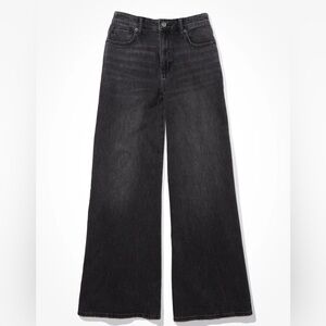 American Eagle Outfitters High-Rise Wide Leg Jeans - Black Wash